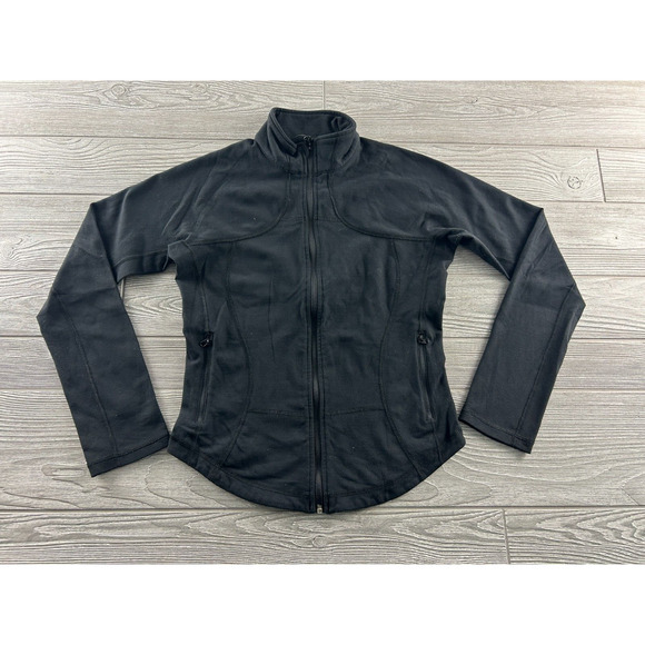 lululemon athletica Jackets & Blazers - Lululemon Jacket Womens Size 8 Black Full Zip Athleisure Yoga Mock Neck
